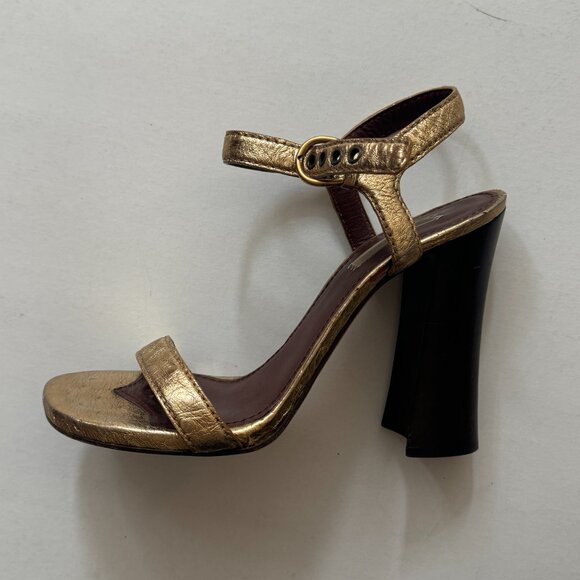 Marc Jacobs Gold High Heel Sandals Size 39.5 Fits 8.5, 9, 9.5 - Picture 3 of 6